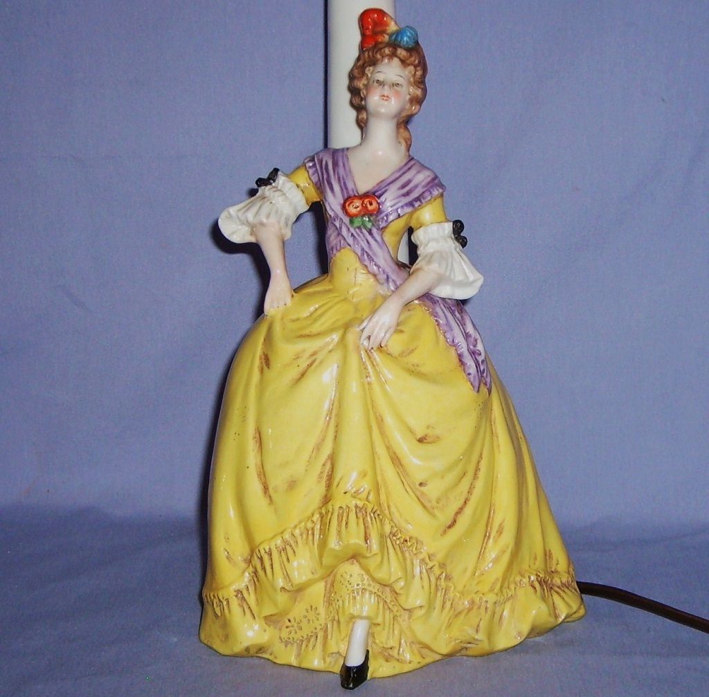 Large Tall Lady Lamp Germany Porcelain Gorgeous Vintage Boudoir Vanity Table Large Tall Lady Lamp Germany Porcelain Gorgeous Vintage Boudoir Vanity Table
