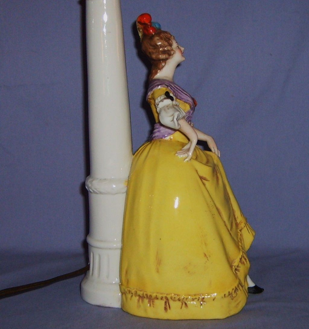 Large Tall Lady Lamp Germany Porcelain Gorgeous Vintage Boudoir Vanity Table Large Tall Lady Lamp Germany Porcelain Gorgeous Vintage Boudoir Vanity Table