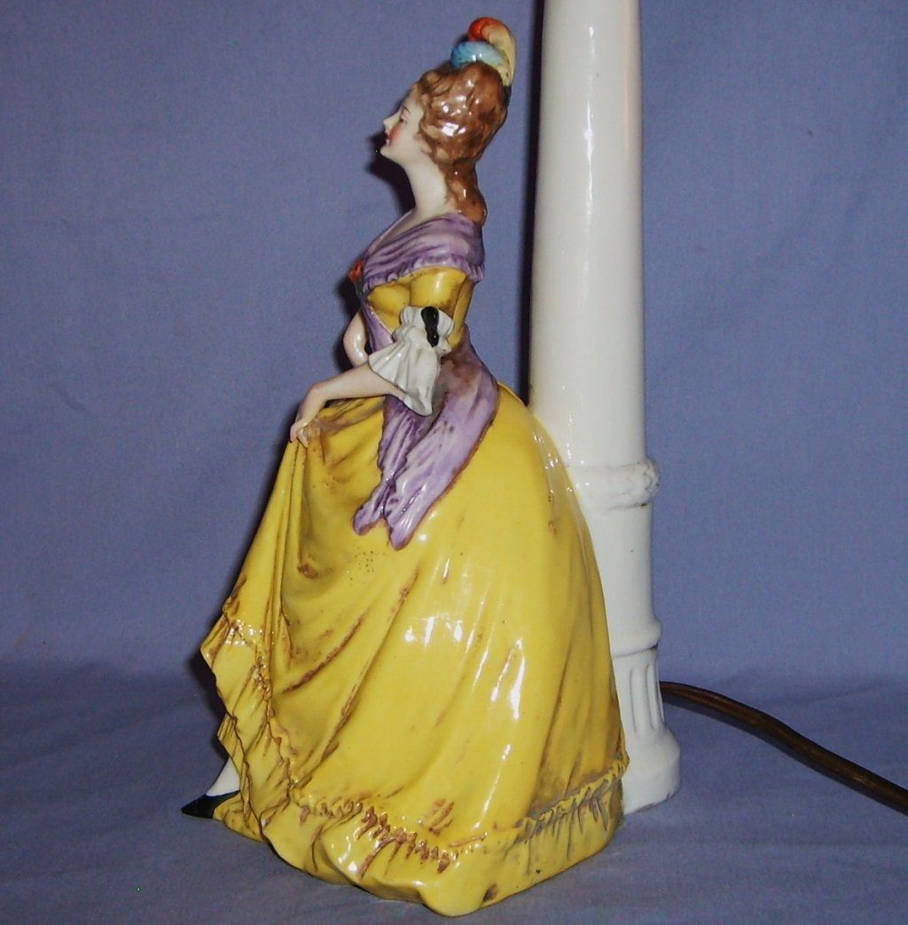 Large Tall Lady Lamp Germany Porcelain Gorgeous Vintage Boudoir Vanity Table Large Tall Lady Lamp Germany Porcelain Gorgeous Vintage Boudoir Vanity Table