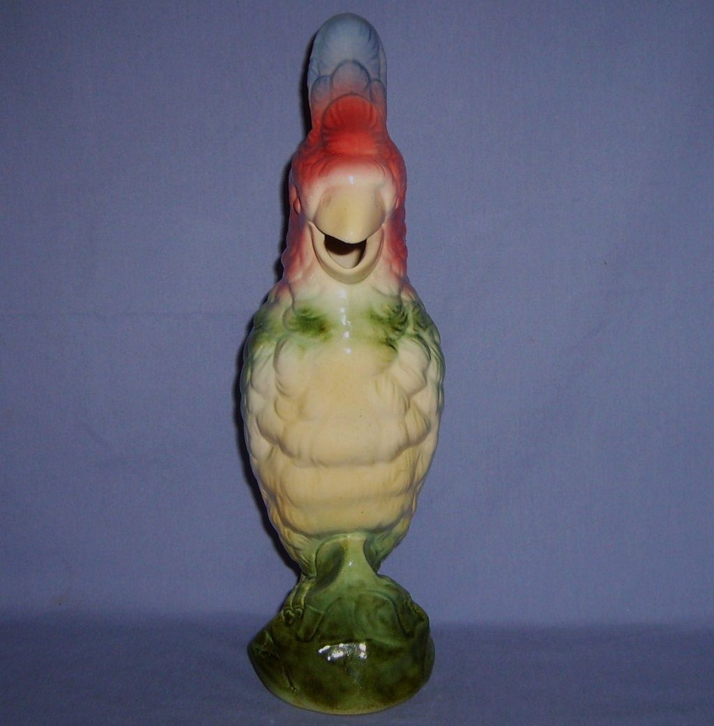 St Clement Parrot Cockatoo Bird Pitcher Majolica France French Faience Saint St Clement Parrot Cockatoo Bird Pitcher Majolica France French Faience Saint