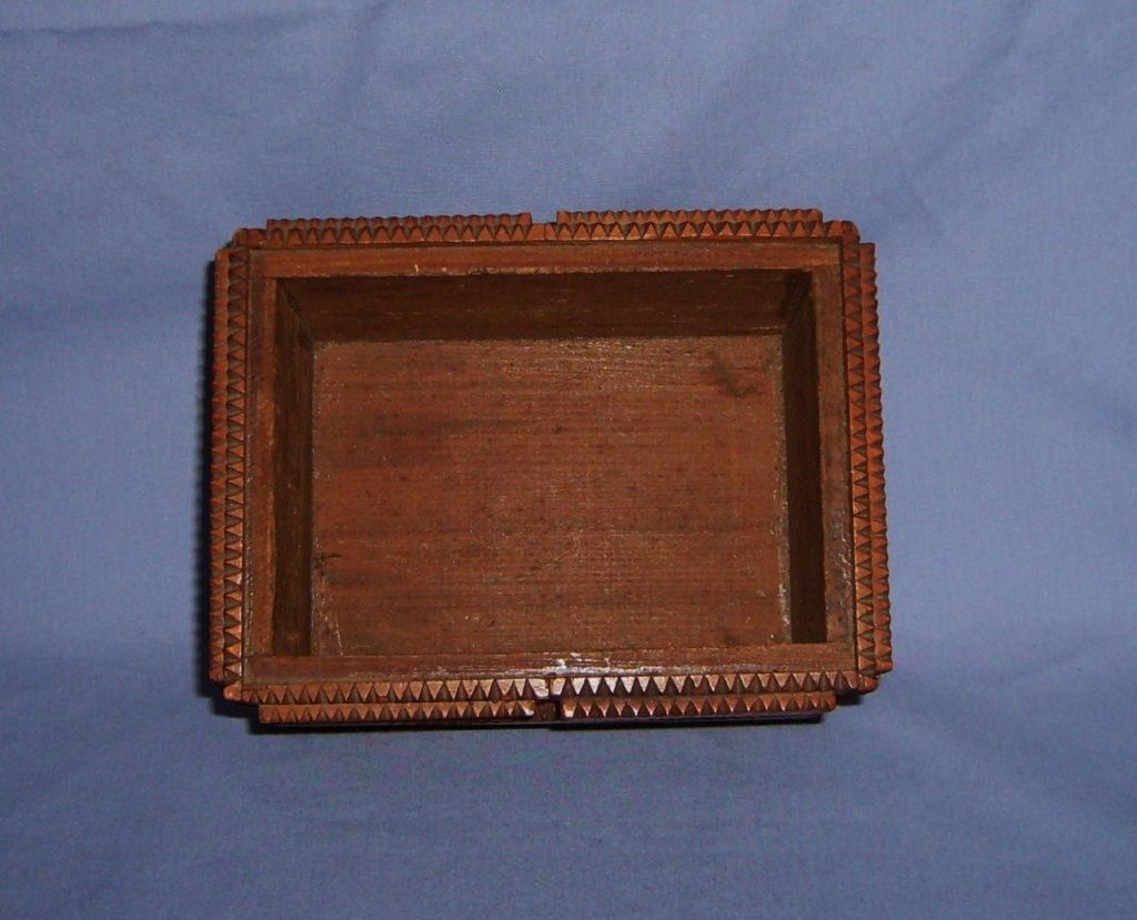 Tramp Art Box with Lid Chip carved layers early 1900's diamond shaped design Folk Prison Tramp Art Box with Lid Chip carved layers early 1900's diamond shaped design Folk Prison