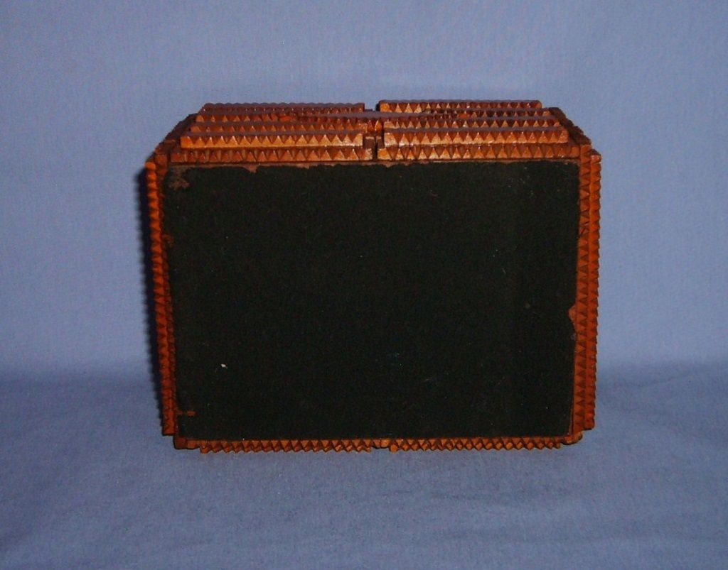 Tramp Art Box with Lid Chip carved layers early 1900's diamond shaped design Folk Prison Tramp Art Box with Lid Chip carved layers early 1900's diamond shaped design Folk Prison
