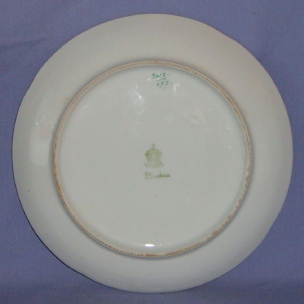 Vintage Vienna Austria Cabinet Plate Crown Mark Porcelain Vintage Vienna Austria Cabinet Plate Crown Mark Porcelain