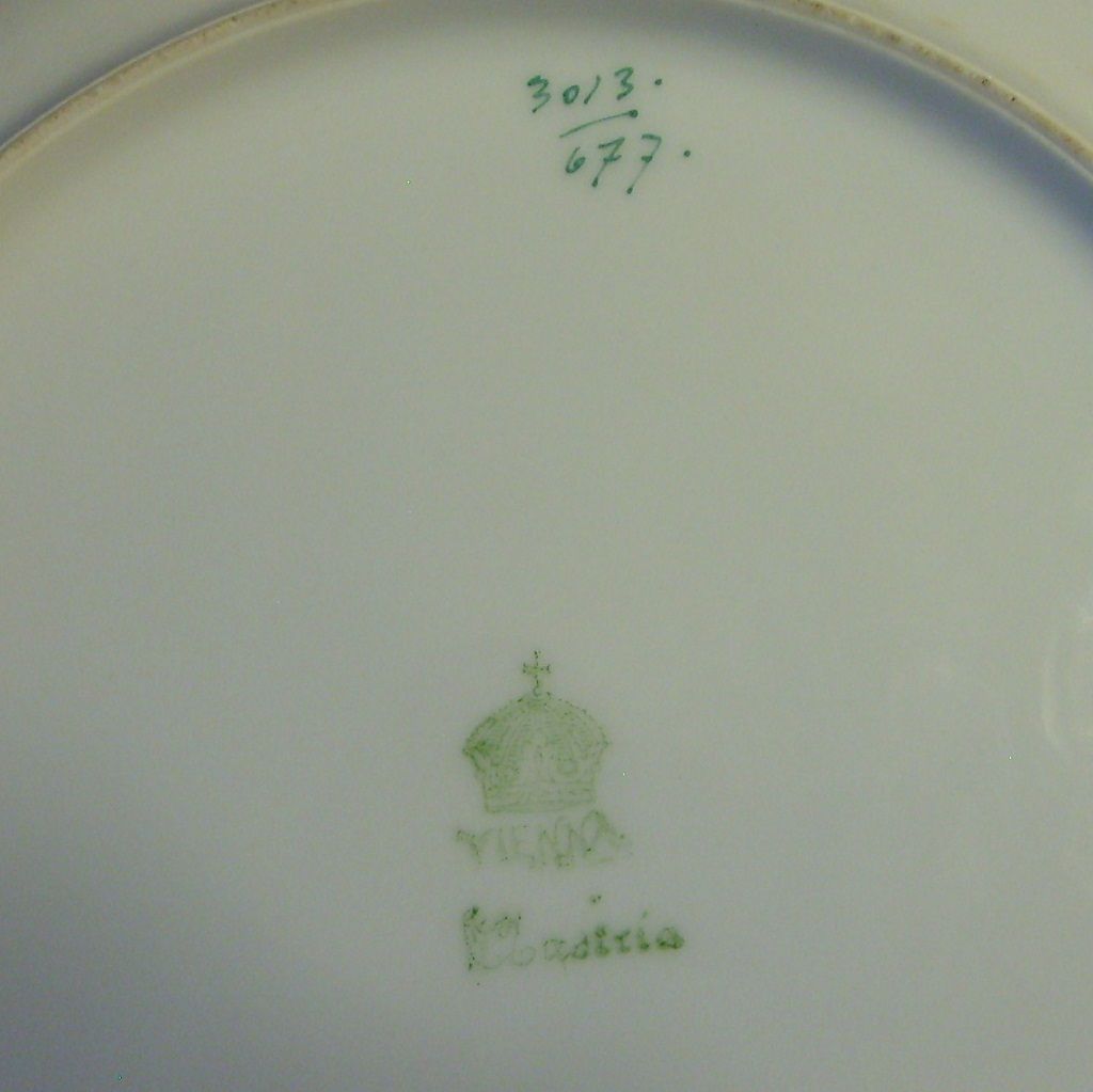 Vintage Vienna Austria Cabinet Plate Crown Mark Porcelain Vintage Vienna Austria Cabinet Plate Crown Mark Porcelain