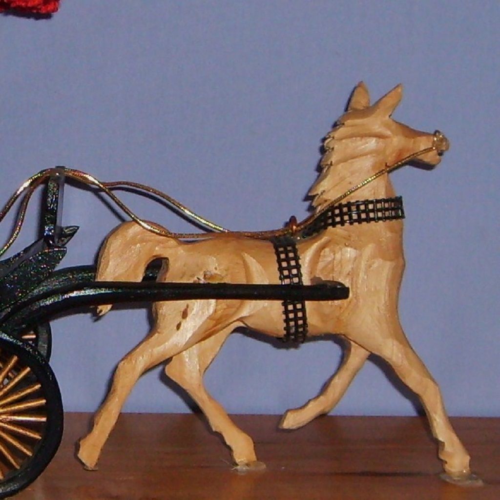 Vintage Wood Horse-drawn Surrey Fringe Hand-Crafted Doll Dollhouse Vintage Wood Horse-drawn Surrey Fringe Hand-Crafted Doll Dollhouse