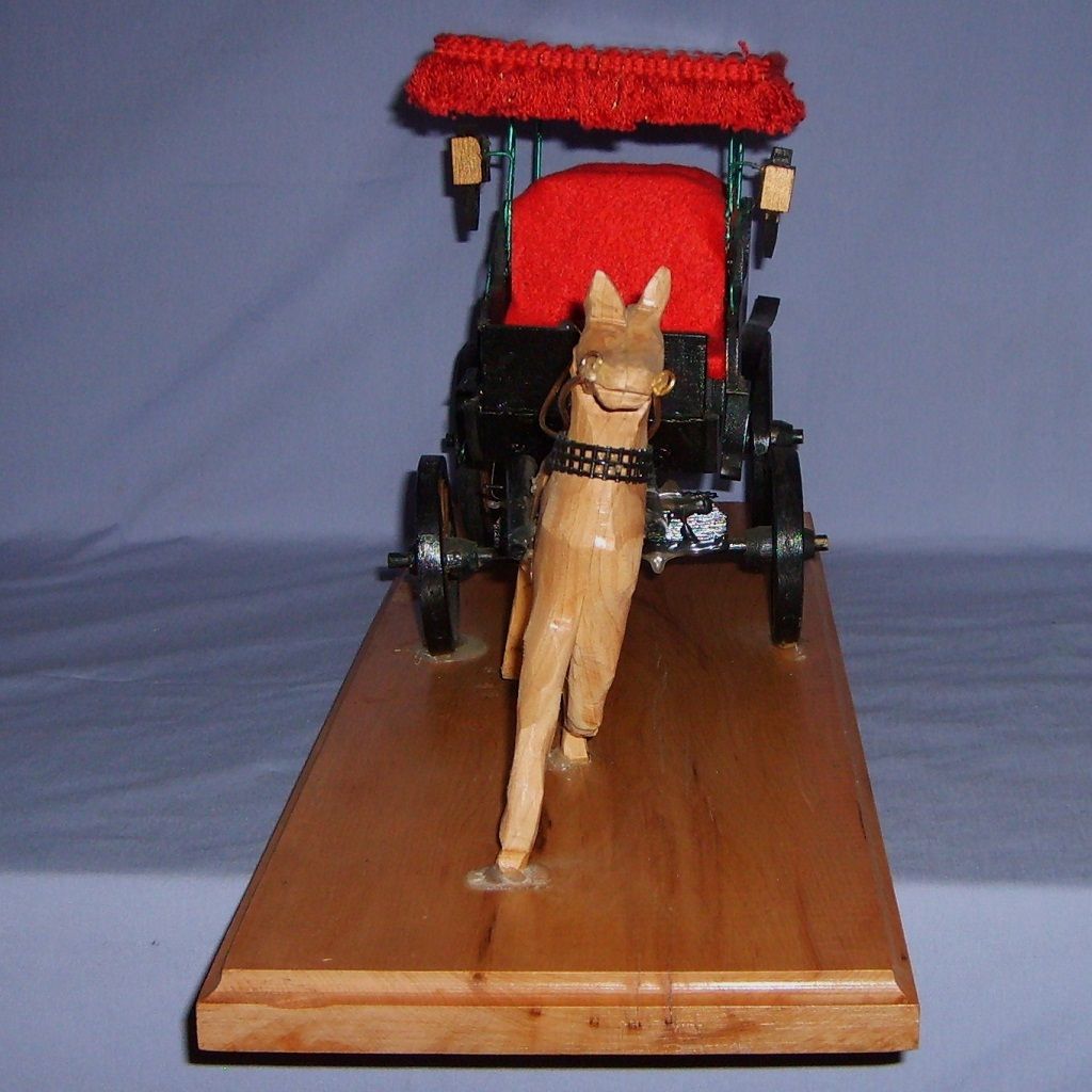 Vintage Wood Horse-drawn Surrey Fringe Hand-Crafted Doll Dollhouse Vintage Wood Horse-drawn Surrey Fringe Hand-Crafted Doll Dollhouse
