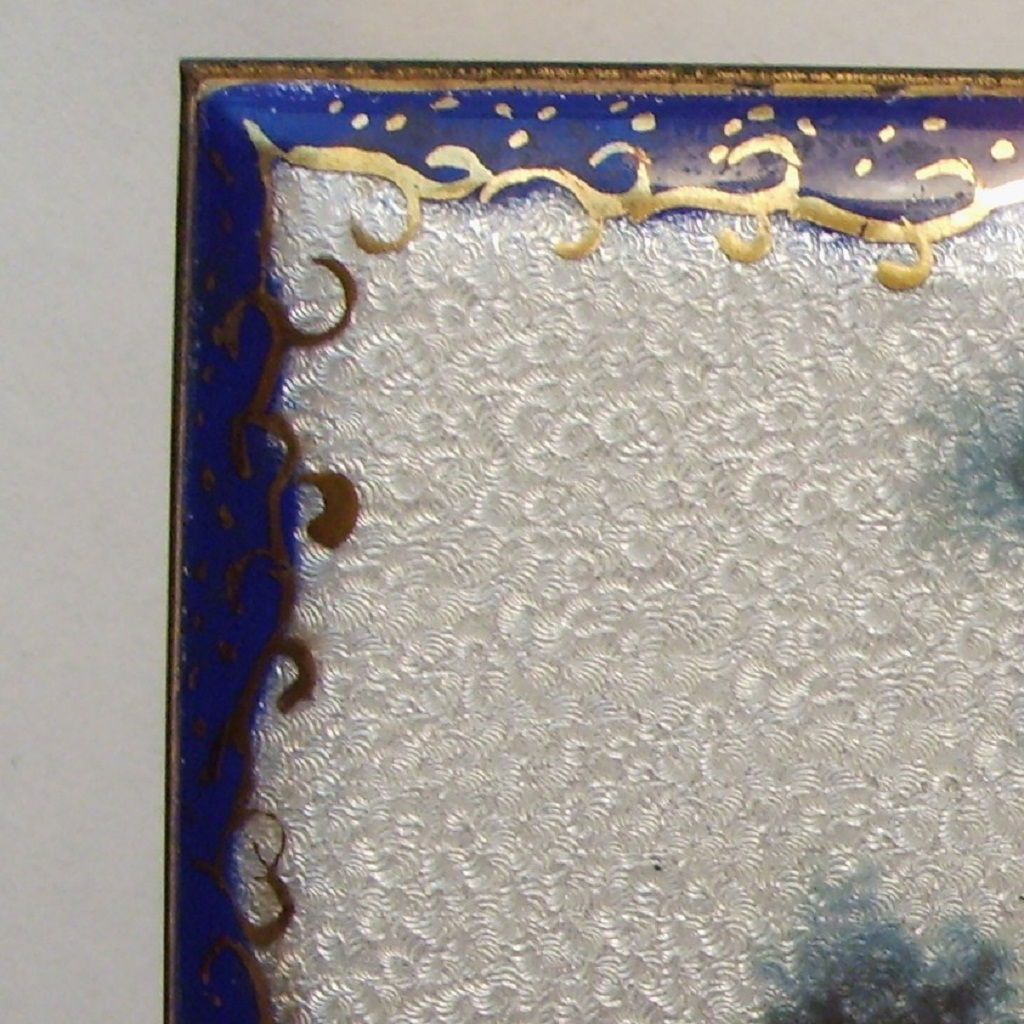 French Guilloche Enamel Etui Box Necessaire Hand-Painted French Guilloche Enamel Etui Box Necessaire Hand-Painted