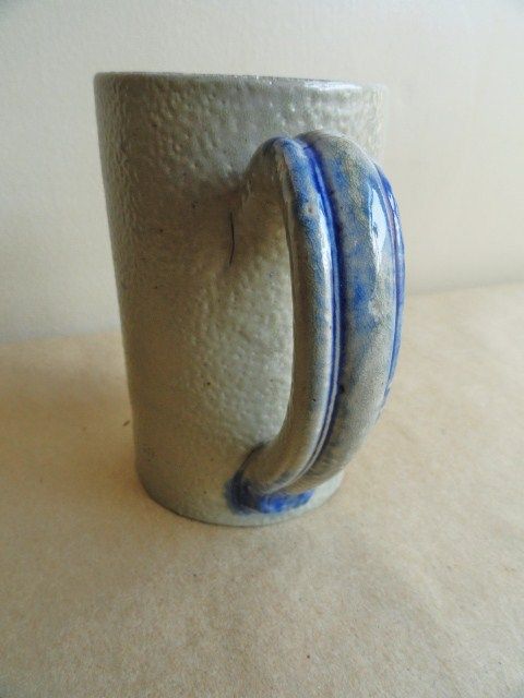 19th C. Blue Decorated Stoneware Mug NORFOLK BEER 19th C. Blue Decorated Stoneware Mug NORFOLK BEER