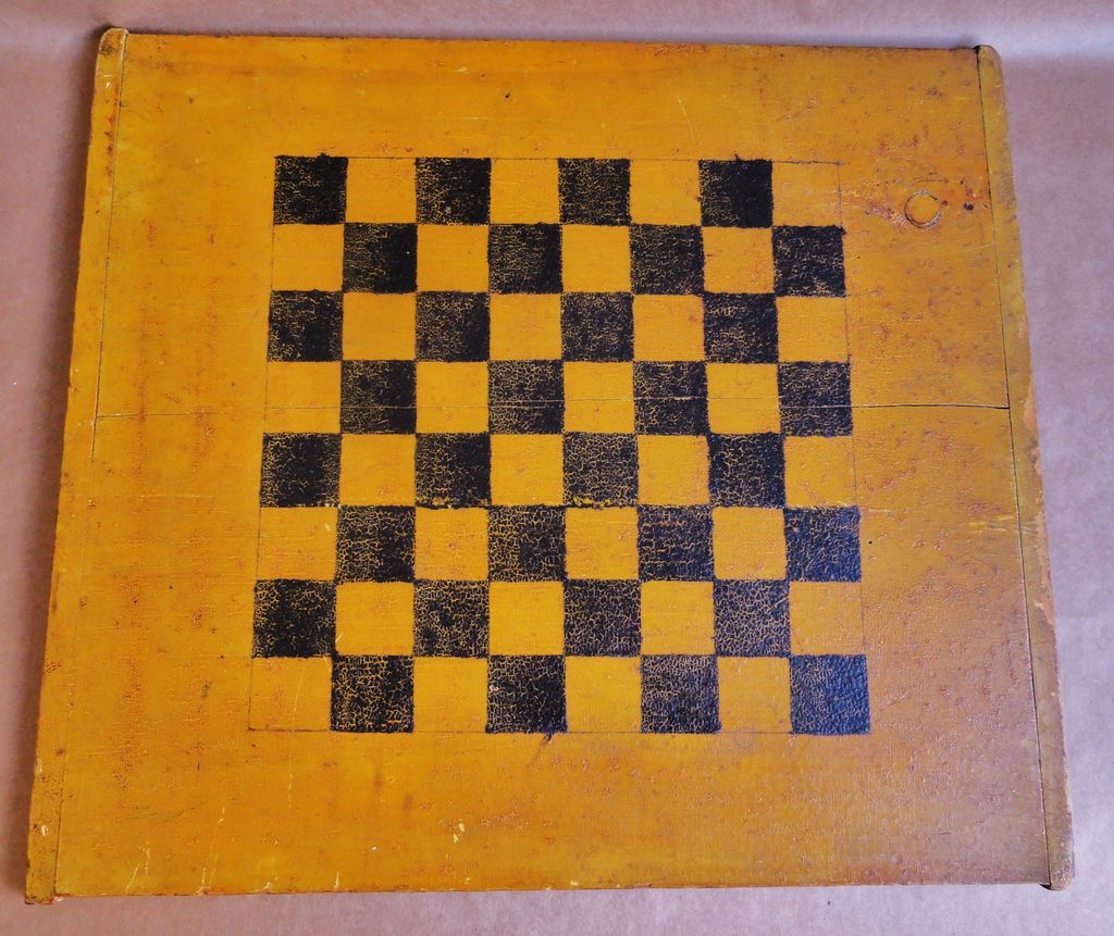 Late 19th C. Two- Sided Gameboard in Original Paint Late 19th C. Two- Sided Gameboard in Original Paint