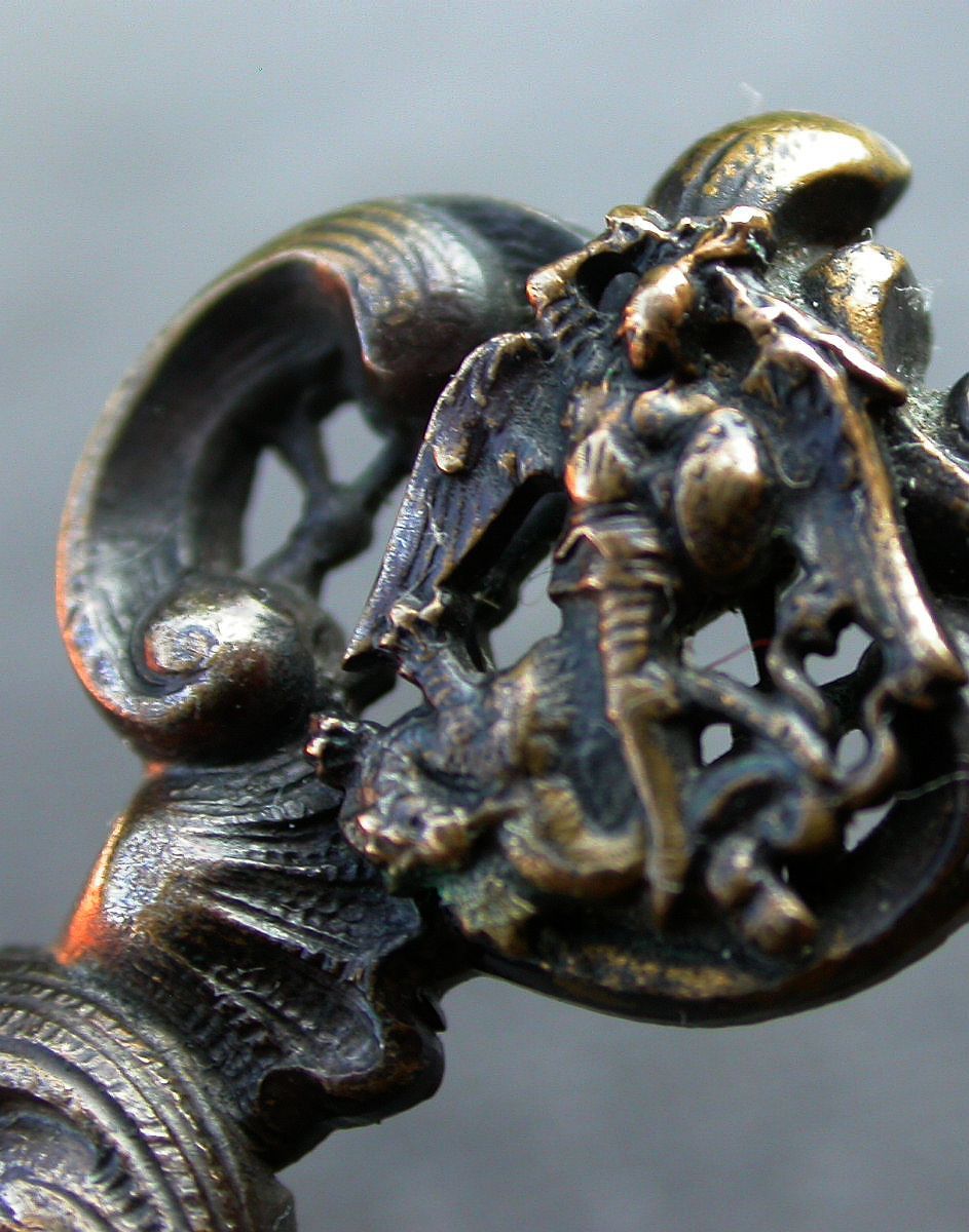 French antique bronze Bronze Belt Buckle angle Angel Michael & Dragon sword French antique bronze Bronze Belt Buckle angle Angel Michael & Dragon sword