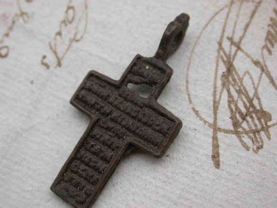 French antique sterling silver brooch ornate gold vermeil heart cross anchor star signed engraved French antique sterling silver brooch ornate gold vermeil heart cross anchor star signed engraved