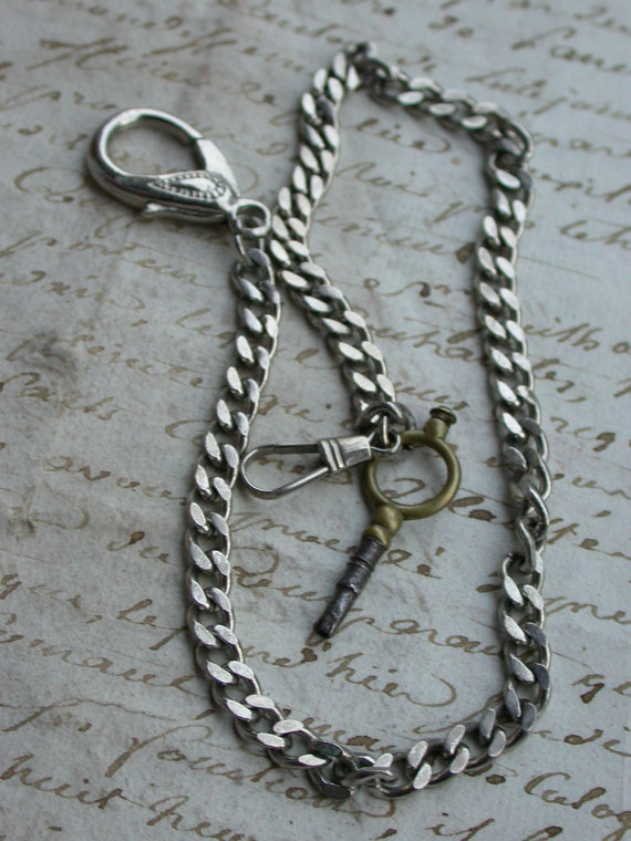 French antique pocket watch chain large silver chain Antique pocket watch key gold key bronze key French antique pocket watch chain large silver chain Antique pocket watch key gold key bronze key