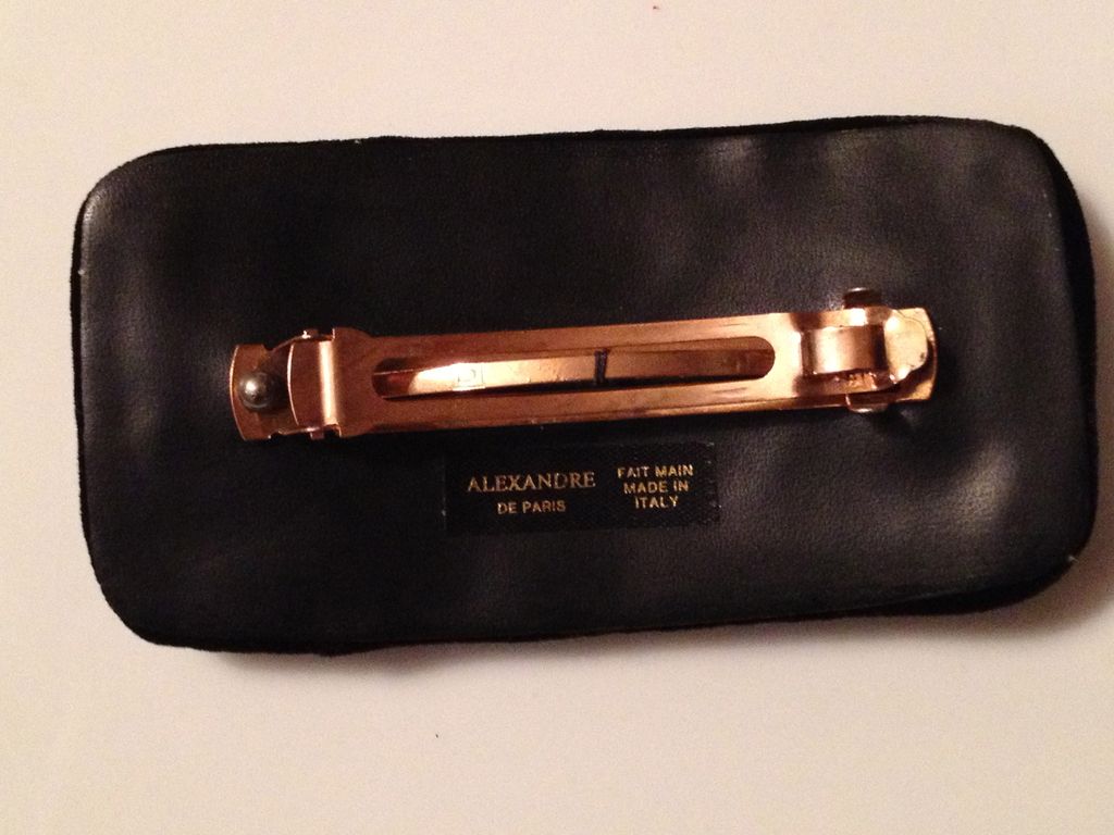 Vintage black velvet & goldtone Italian barrette Vintage black velvet & goldtone Italian barrette