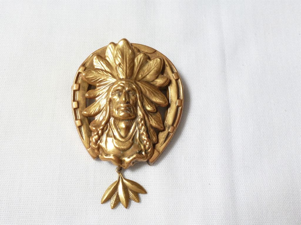 Wonderful Joseff of Hollywood INDIAN CHIEF BROOCH Wonderful Joseff of Hollywood INDIAN CHIEF BROOCH