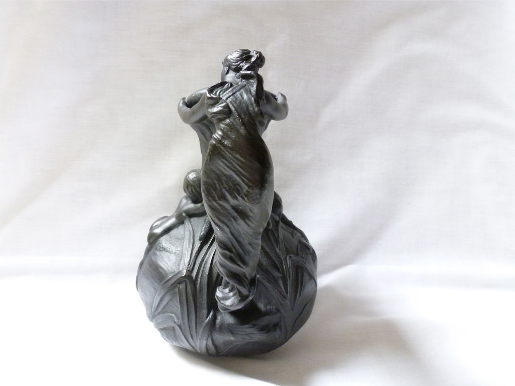 Henri Huppe Art Nouveau pewter vase/jug w/cherubs putti Henri Huppe Art Nouveau pewter vase/jug w/cherubs putti