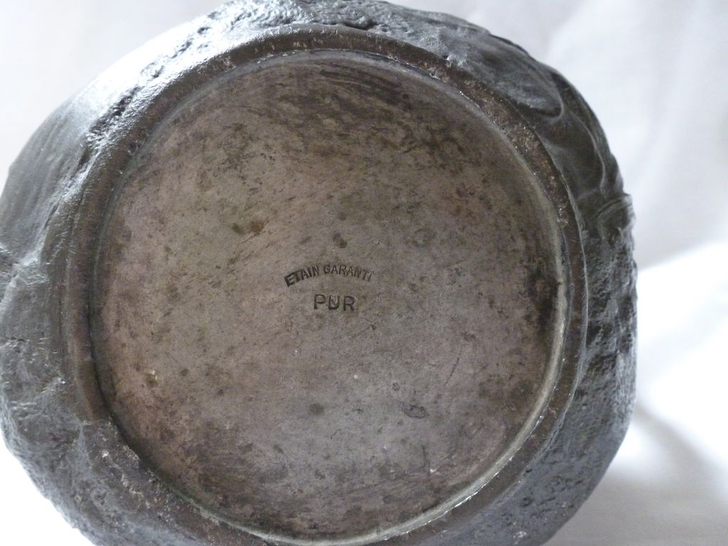 Henri Huppe Art Nouveau pewter vase/jug w/cherubs putti Henri Huppe Art Nouveau pewter vase/jug w/cherubs putti
