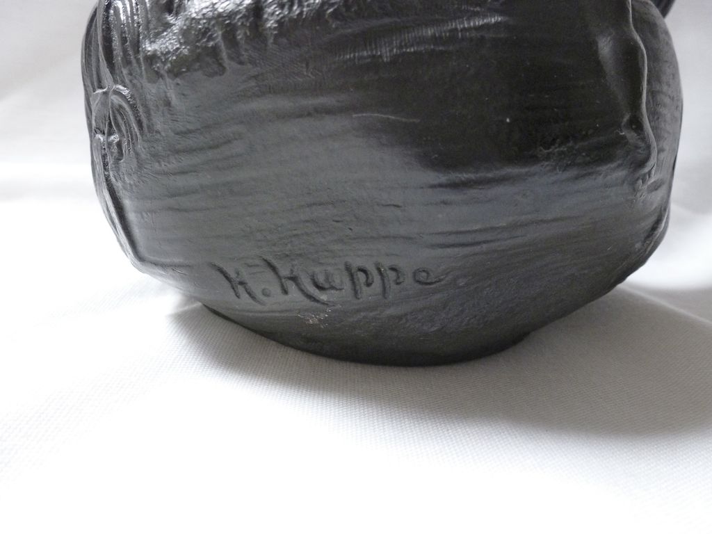 Henri Huppe Art Nouveau pewter vase/jug w/cherubs putti Henri Huppe Art Nouveau pewter vase/jug w/cherubs putti