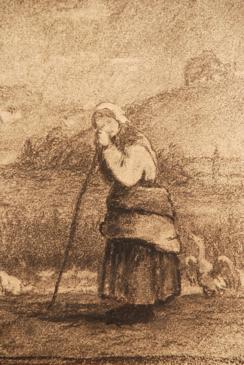 Charles Franklin Pierce (American, 1844-1920), "Peasant Girl and Geese" Charles Franklin Pierce (American, 1844-1920), "Peasant Girl and Geese"