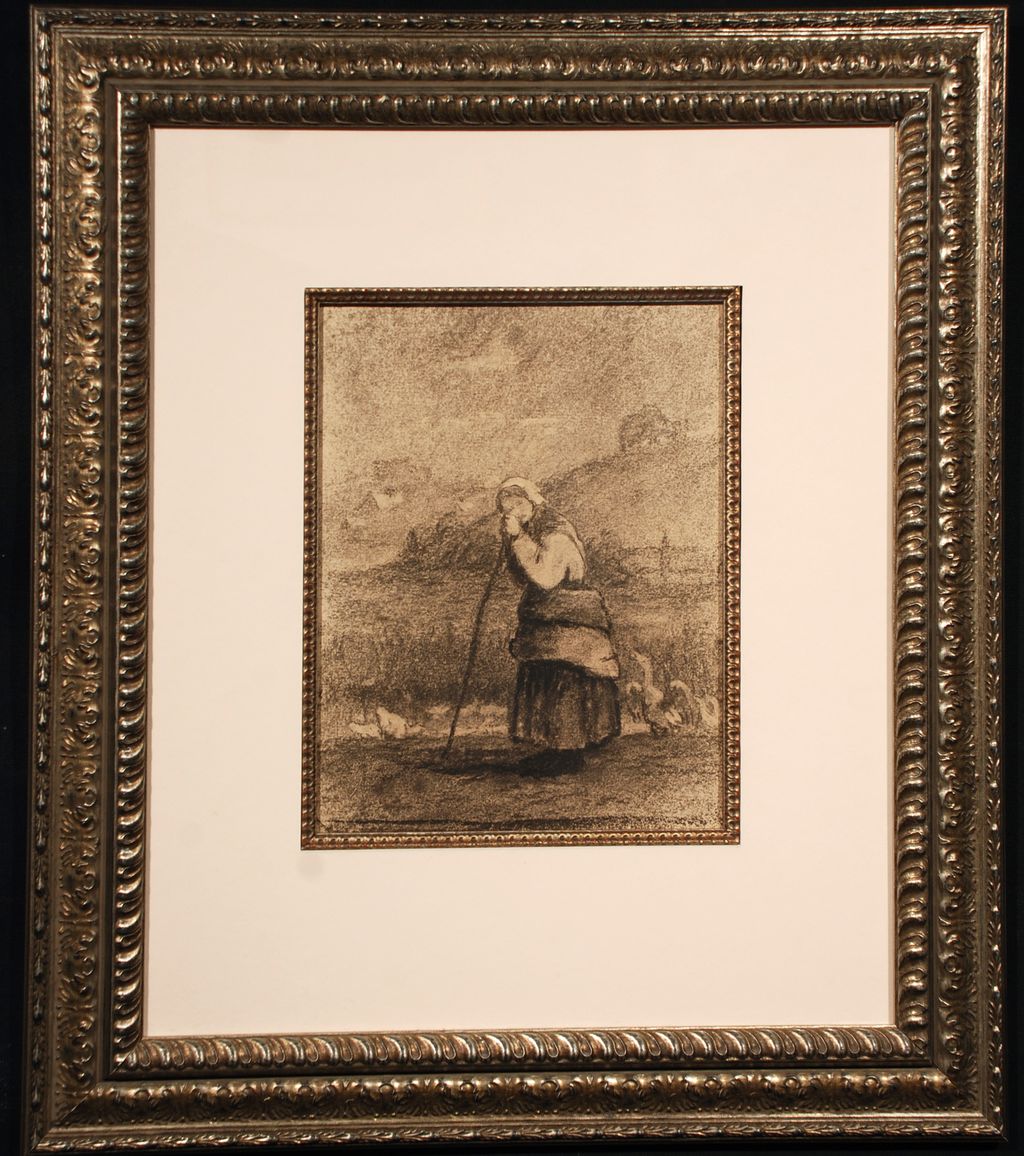 Charles Franklin Pierce (American, 1844-1920), "Peasant Girl and Geese" Charles Franklin Pierce (American, 1844-1920), "Peasant Girl and Geese"