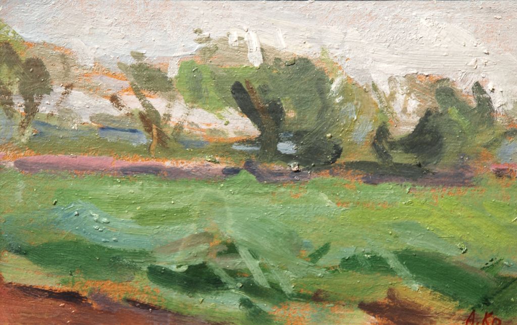 Alexei Krasnov oil, "Spring Green" Alexei Krasnov oil, "Spring Green"
