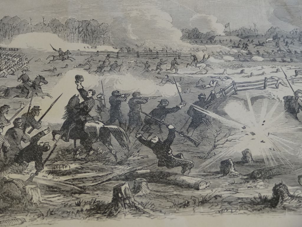 Civil War etching Battle of Williamsburg Civil War etching Battle of Williamsburg