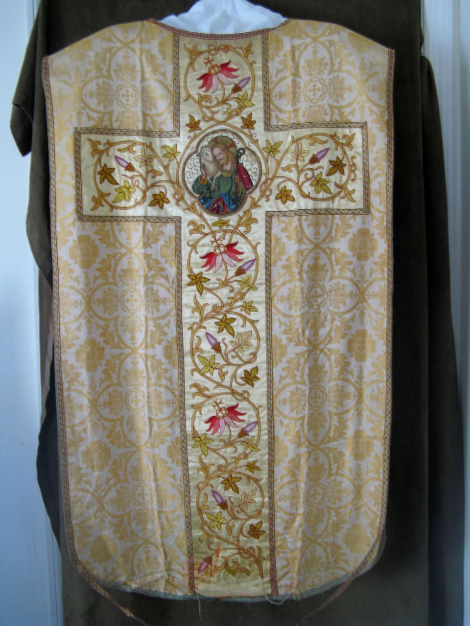 Late 19C. Hand Embroidered Priest Chasuble Late 19C. Hand Embroidered Priest Chasuble