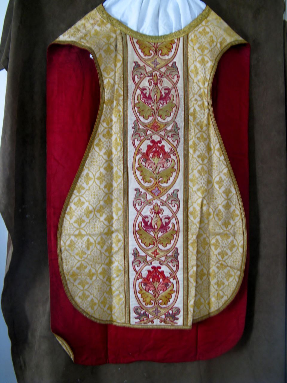 Late 19C. Hand Embroidered Priest Chasuble Late 19C. Hand Embroidered Priest Chasuble