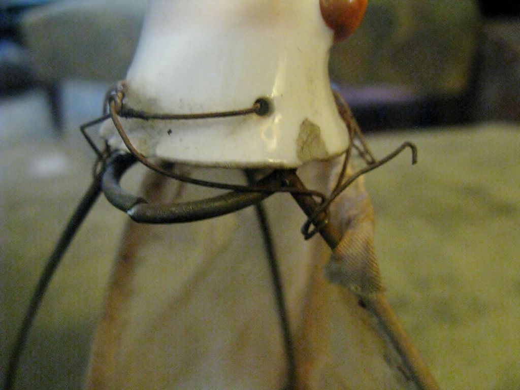 Vintage Japanese Half Doll on Cage Vintage Japanese Half Doll on Cage