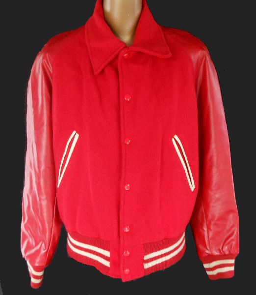 Vintage 50s Men's Wool 2-Tone Varsity Letterman Jacket Coat Men - Faux Leather Naugalite Sleeves by Karner Mfg Co - Size M Vintage 50s Men's Wool 2-Tone Varsity Letterman Jacket Coat Men - Faux Leather Naugalite Sleeves by Karner Mfg Co - Size M