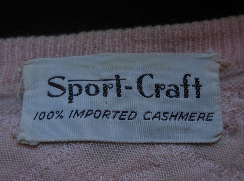 Vintage 50s Pink Cashmere Open Front Cardigan Sweater - Embellished with 3-D Ribbon Work Braid - Size M Vintage 50s Pink Cashmere Open Front Cardigan Sweater - Embellished with 3-D Ribbon Work Braid - Size M