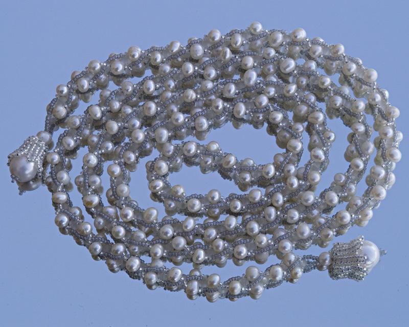Dramatic cultured pearls lariat necklace, white Dramatic cultured pearls lariat necklace, white