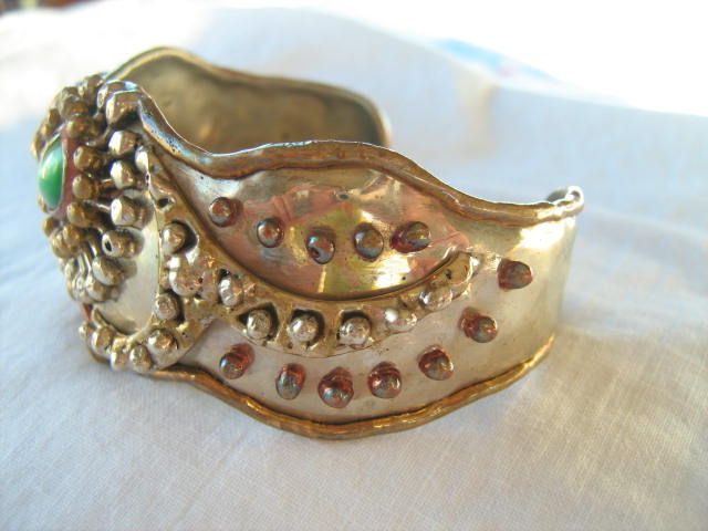 Fabulous Vintage SHOEN MEXICO Mixed Metal Modernist Bangle Bracelet Fabulous Vintage SHOEN MEXICO Mixed Metal Modernist Bangle Bracelet