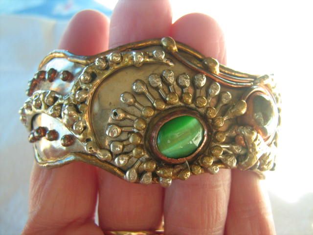 Fabulous Vintage SHOEN MEXICO Mixed Metal Modernist Bangle Bracelet Fabulous Vintage SHOEN MEXICO Mixed Metal Modernist Bangle Bracelet
