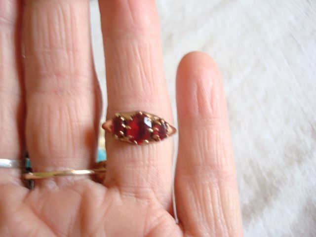 Vintage 1900's 3 Garnet & Gold Filled Ring Jewelry Vintage 1900's 3 Garnet & Gold Filled Ring Jewelry