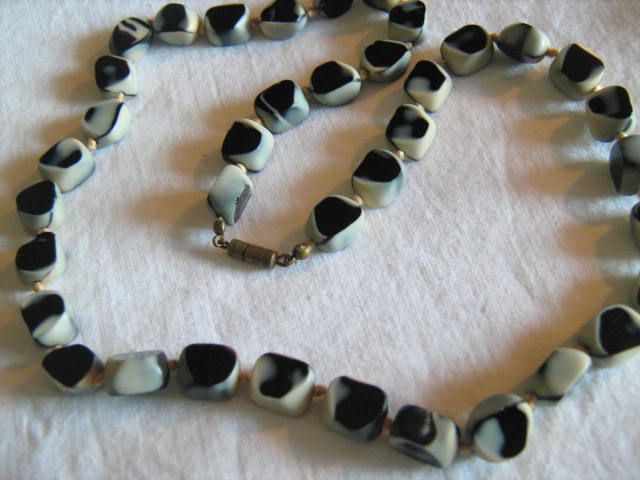 RESERVED For EILEEN ** Black Amethyst Molded Glass beaded Necklace Jewelry RARE RESERVED For EILEEN ** Black Amethyst Molded Glass beaded Necklace Jewelry RARE