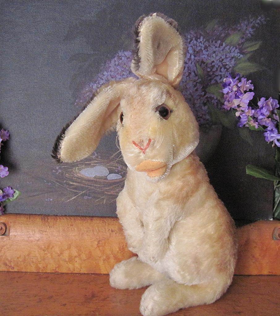 Vintage 1950s - 1961 Large Steiff Mohair Manni Rabbit Vintage 1950s - 1961 Large Steiff Mohair Manni Rabbit