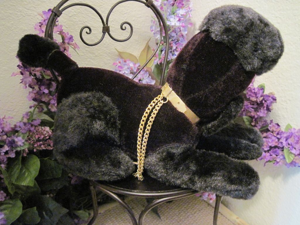 Mid-Century Modern Black Plush Poodle Dog Transistor Radio in Tummy 2 Mid-Century Modern Black Plush Poodle Dog Transistor Radio in Tummy 2