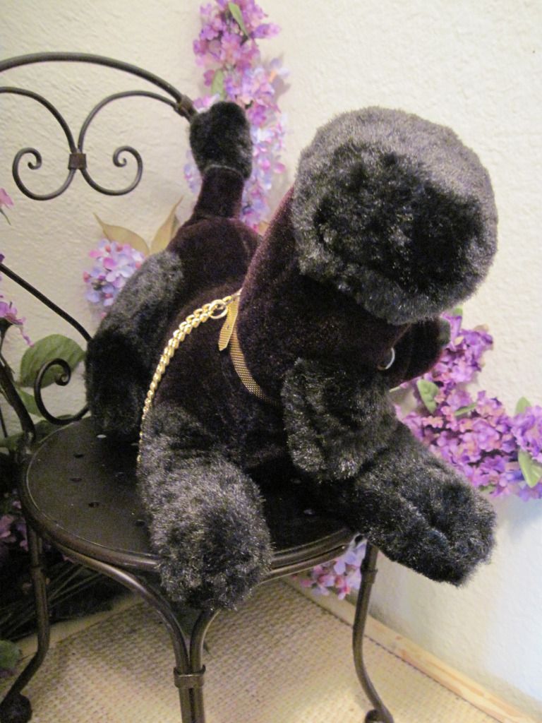 Mid-Century Modern Black Plush Poodle Dog Transistor Radio in Tummy 2 Mid-Century Modern Black Plush Poodle Dog Transistor Radio in Tummy 2