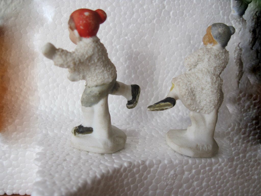 1920s German Hertwig Skating Snow Baby Children Pair 1920s German Hertwig Skating Snow Baby Children Pair