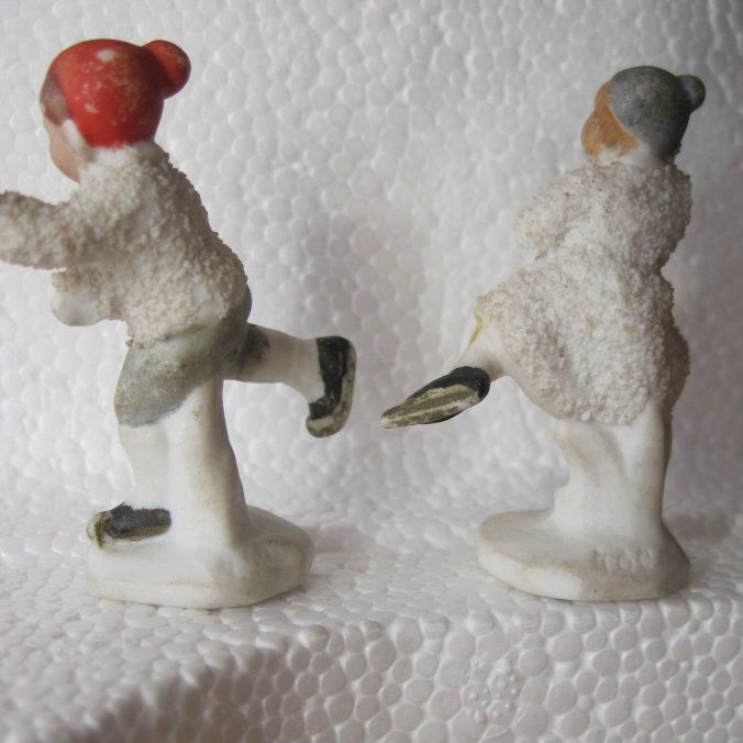 1920s German Hertwig Skating Snow Baby Children Pair 1920s German Hertwig Skating Snow Baby Children Pair