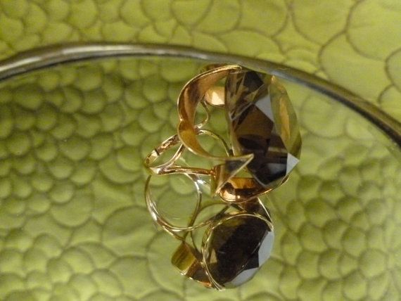 14k Smokey Quartz Cocktail Ring 30 Carats 14k Smokey Quartz Cocktail Ring 30 Carats