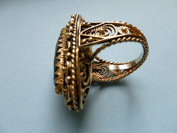 14k Gold Ring with Whiskey Quartz 14k Gold Ring with Whiskey Quartz