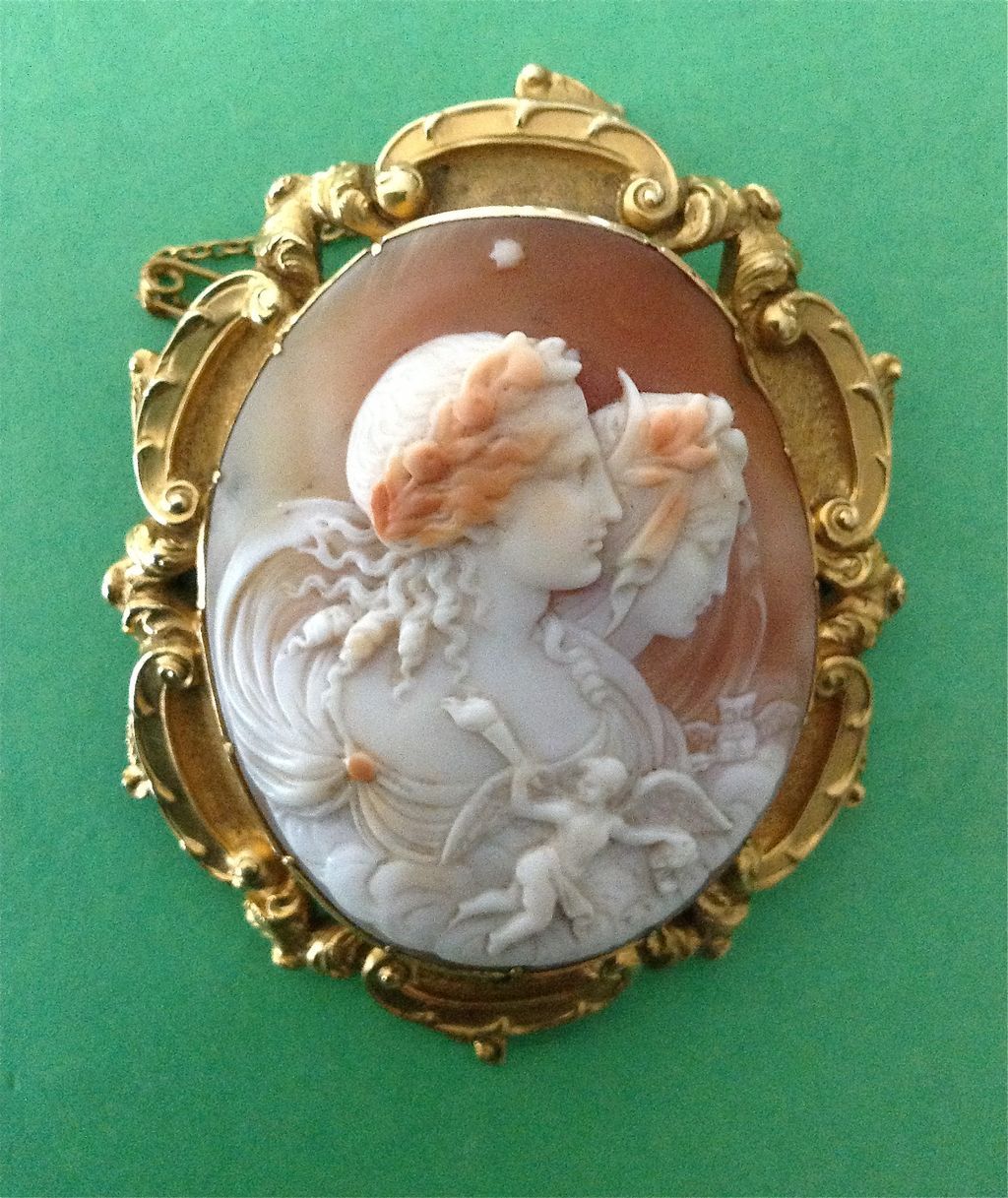 Fabulous Quality Shell Cameo of the Allegory of Night and Day Fabulous Quality Shell Cameo of the Allegory of Night and Day