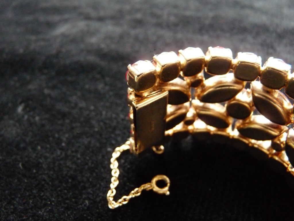 Fuchsia Fat Navette Signed Sherman Cuff Bracelet. Fuchsia Fat Navette Signed Sherman Cuff Bracelet.