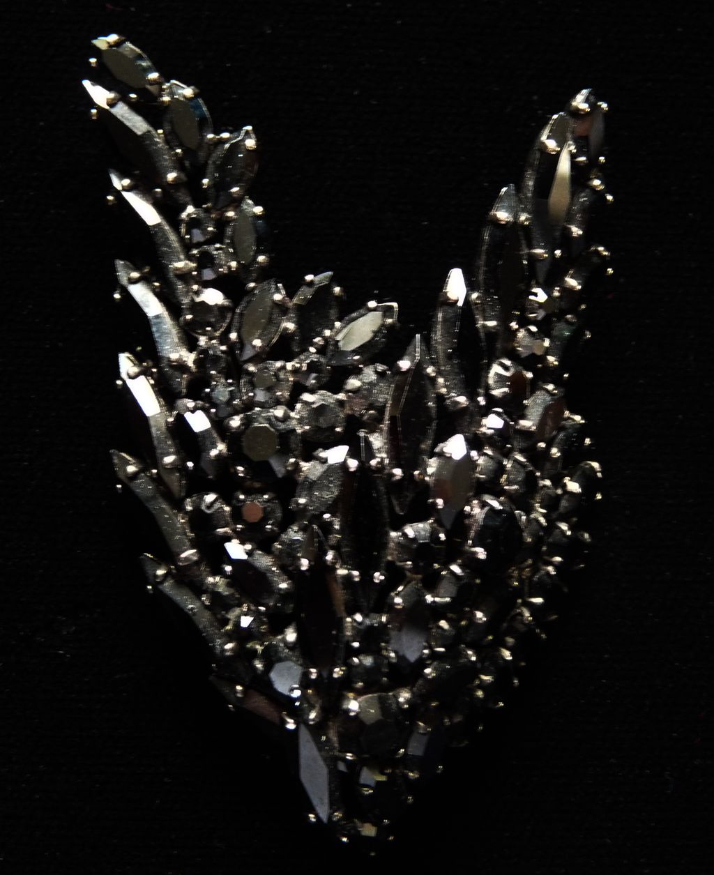 Black Layered Signed Sherman Brooch Black Layered Signed Sherman Brooch