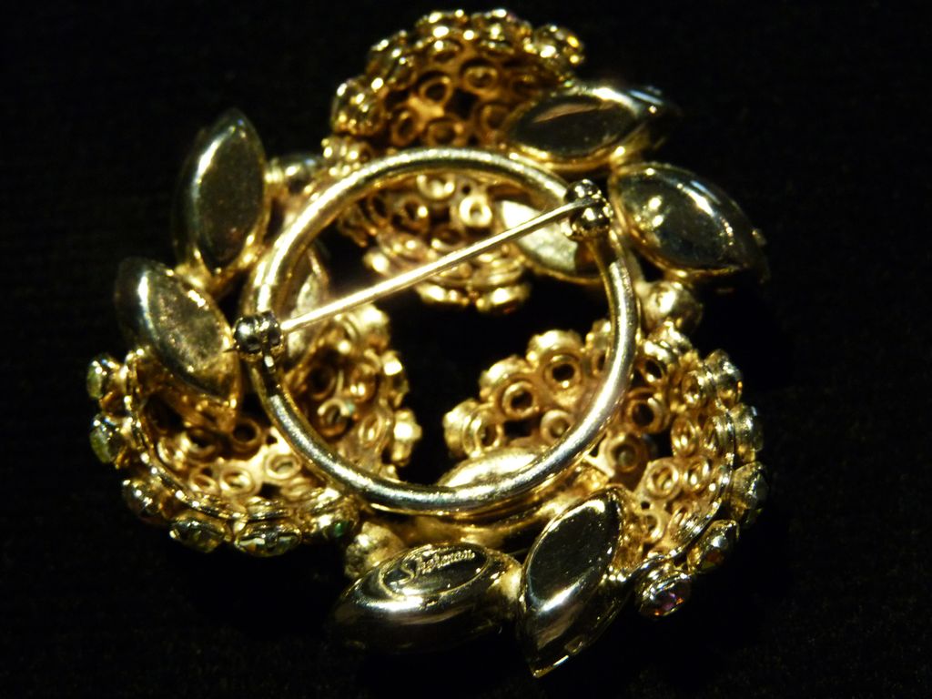 Aurora Borealis Signed Sherman Brooch. Aurora Borealis Signed Sherman Brooch.