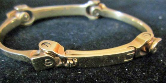 Vintage Heavy Solid 18K Gold Artist Made Screw Link Bracelet Made in Greece Vintage Heavy Solid 18K Gold Artist Made Screw Link Bracelet Made in Greece