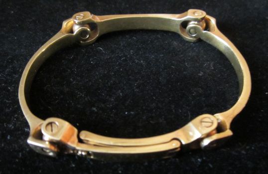 Vintage Heavy Solid 18K Gold Artist Made Screw Link Bracelet Made in Greece Vintage Heavy Solid 18K Gold Artist Made Screw Link Bracelet Made in Greece