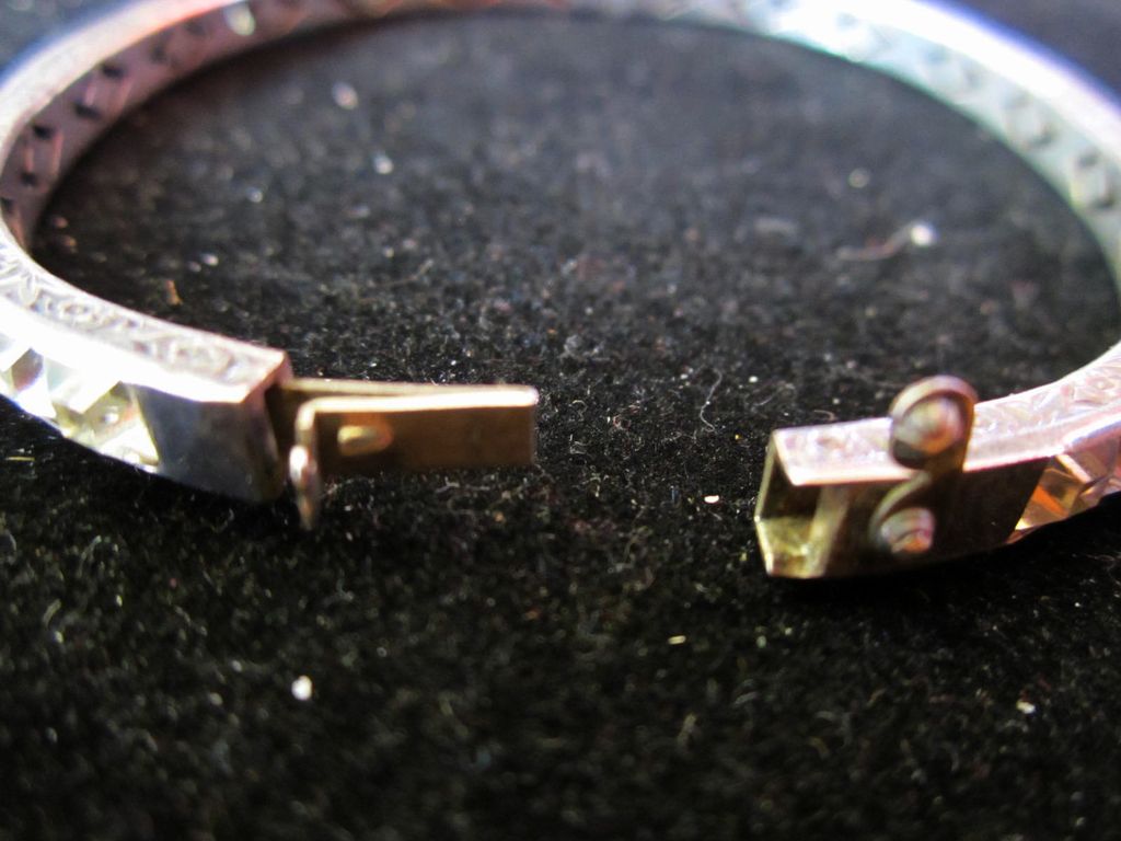 Art Deco Sterling Silver Channel Set Square Clear Crystal Paste Bracelet Art Deco Sterling Silver Channel Set Square Clear Crystal Paste Bracelet