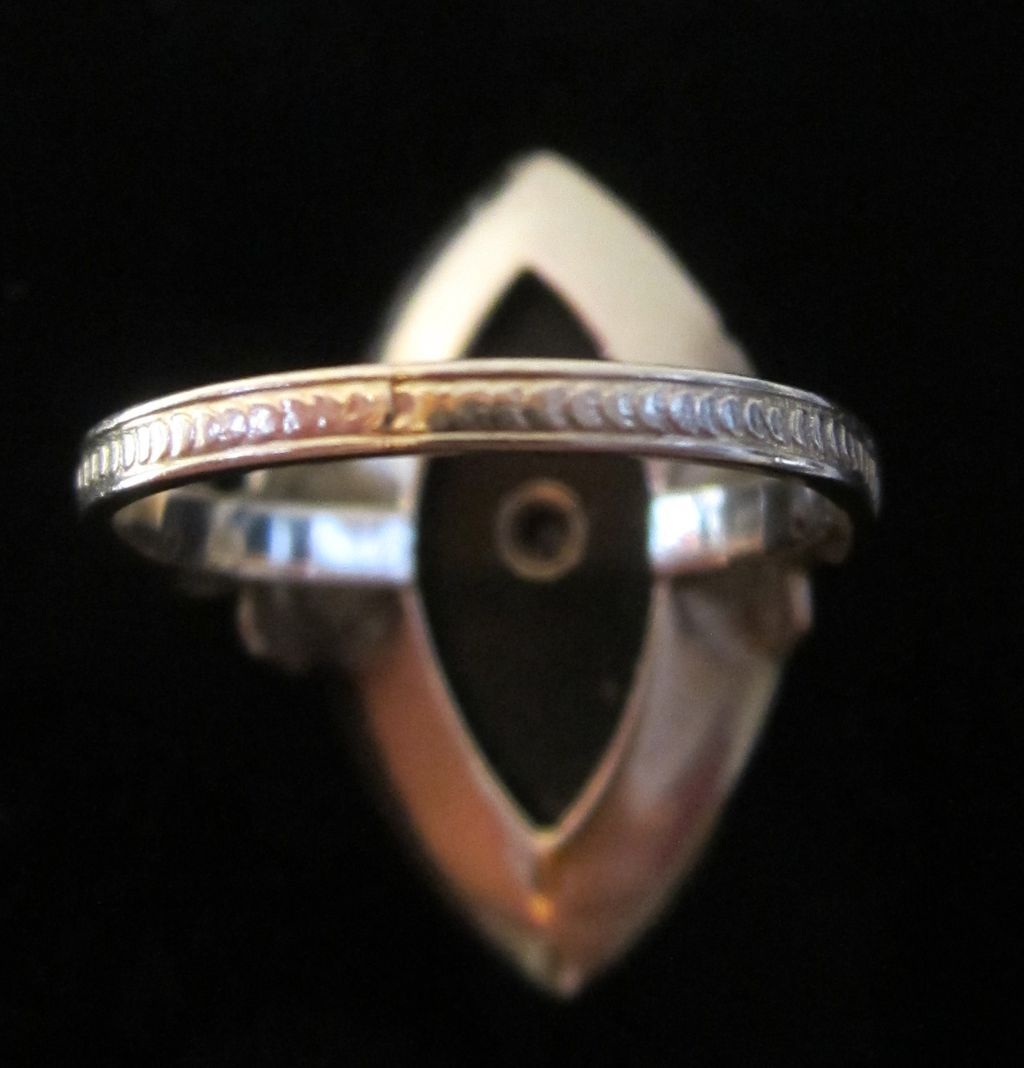 Vintage Art Deco 1930s 14K White Gold Black Onyx Diamond Ring Vintage Art Deco 1930s 14K White Gold Black Onyx Diamond Ring